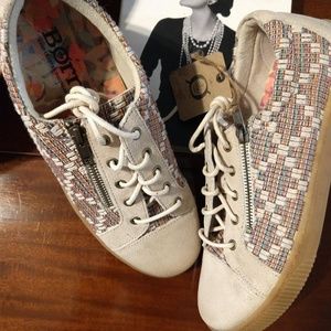 Born Suede Orange Multi Leather Tamara Sneakers 9